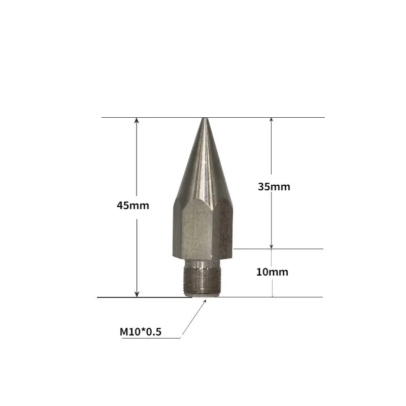 Stainless Steel M9.8mm Prisms Pole Replacement Point Fit For Prisms Pole Mini Pole Point Tip