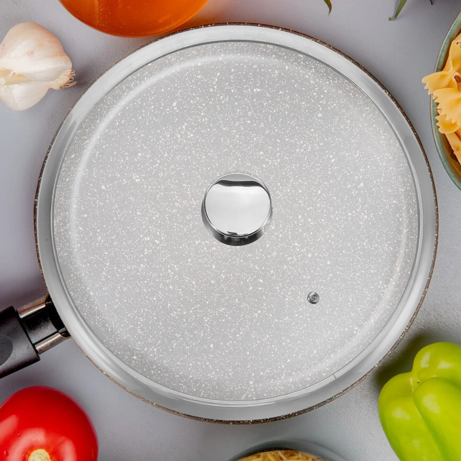 

34Cm Tempered Glass Pot Lid Stainless Steel Handle Universal Frying Pan Cover For Cast Iron Skillet Soup Pot Cooking Dome Splash