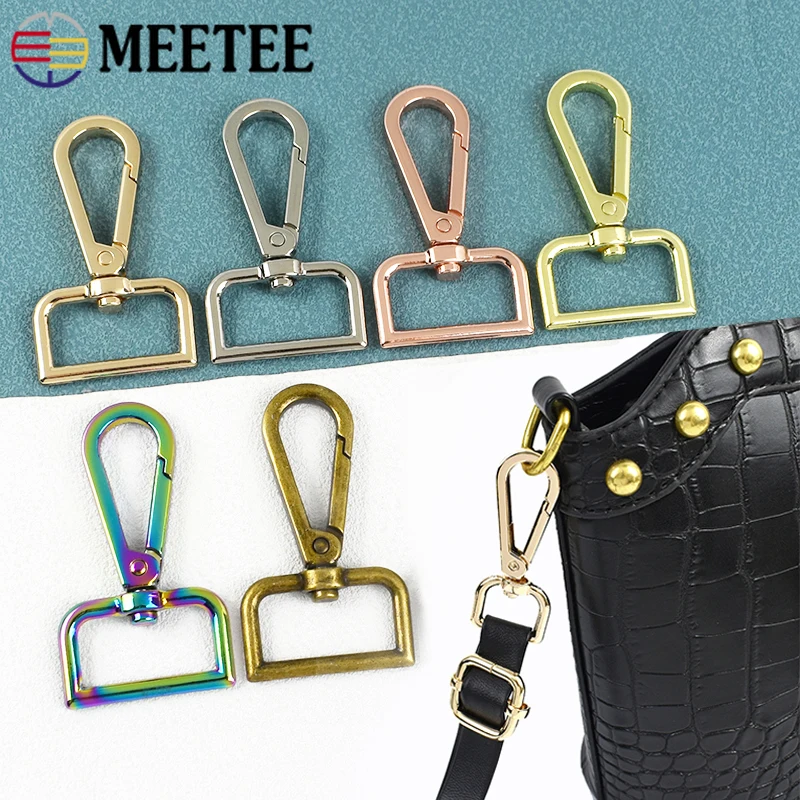 

10Pcs 16-50mm Metal Buckles Swivel Lobster Buckle Spring Snap Hook for Keychain Bag Strap Carabiners Clasps DIY Bags Accessories
