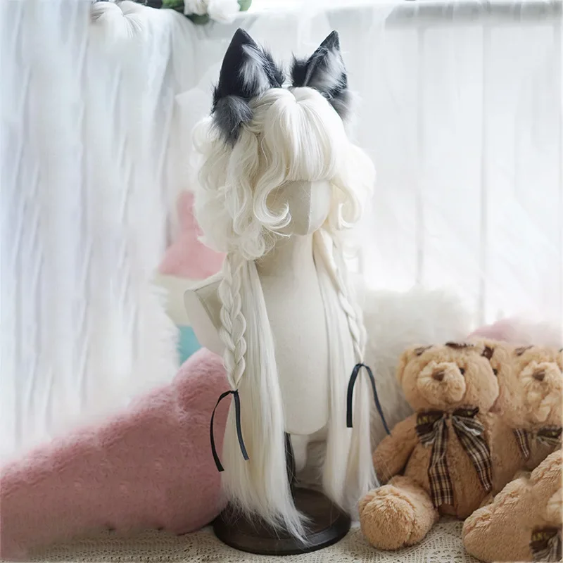 Парик для косплея Лолиты на Хэллоуин, кремовый белый синтетический длинный прямой парик, аниме Coser, милый парик высокого качества для девочек, повседневная вечеринка