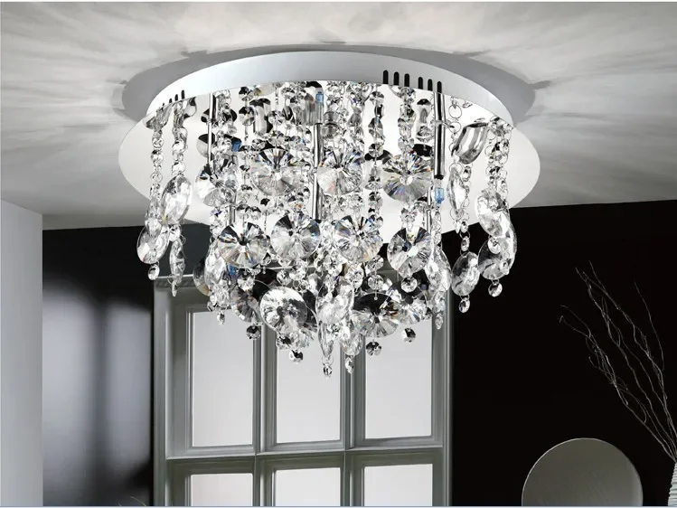 Panel de acero inoxidable montado en superficie moderno, luz de techo de cristal WitLED K9 Para Sala de estar, Luminarias Para Sala Plafon