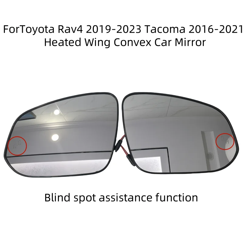 

For Toyota Rav4 2019-2023 Tacoma 2016-2021 Heated Wing Convex Car Mirror Glass With Blind Spot and Heating8790704020 8790704021