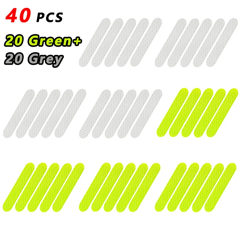 80-10PCS Helm Veiligheidswaarschuwing Reflecterende Stickers Strip Waterdichte Hoge Zichtbaarheid Reflector Tape Voor Nachtrijden Wandelen Auto