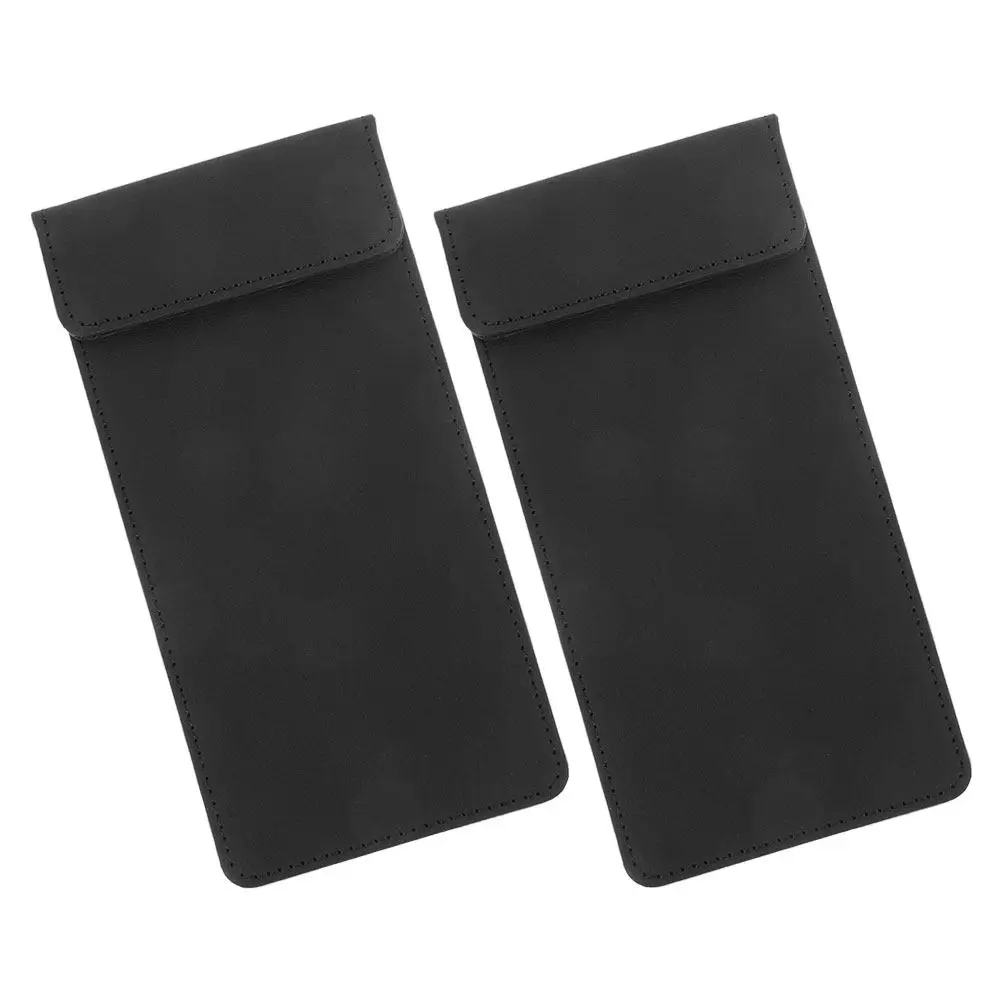 

2Pcs Check Presenter Folder Textured PVC Classic Black Compact Guest Check Card Holder Restaurant Menu Book Server Note Pad