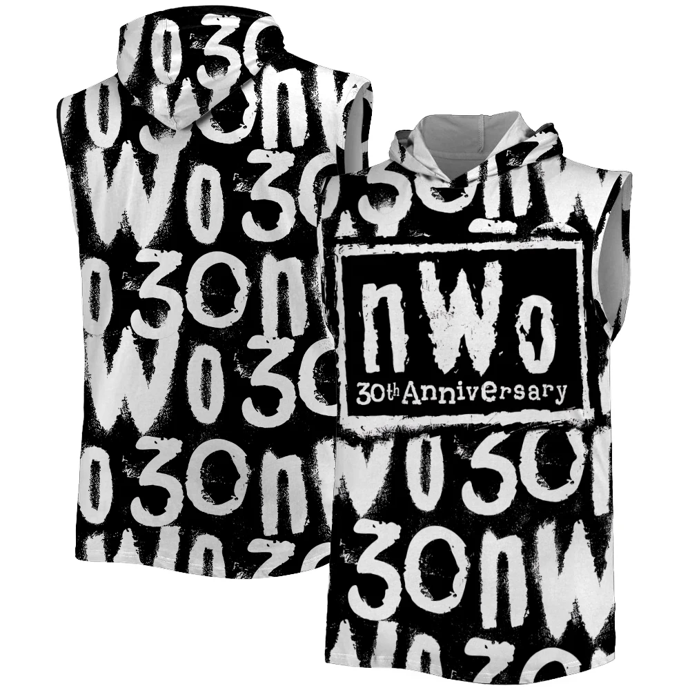 Новая мужская черная майка с капюшоном NWO к 30-летию, быстросохнущая, дышащая, спортивная, молодежная, повседневная, без рукавов, 2026 года.