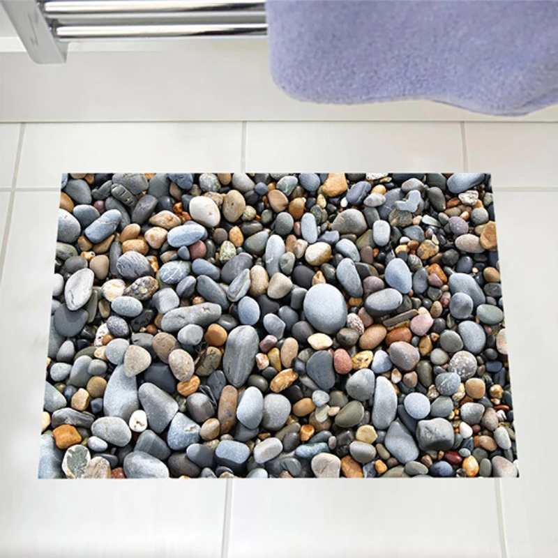 Colour Stone Pattern Bedroom Anti-Slip Coral Velvet Soft Carpet Rug Shop Home Decor Doormat  Kitchen Bath Soft Entrance Door Mat