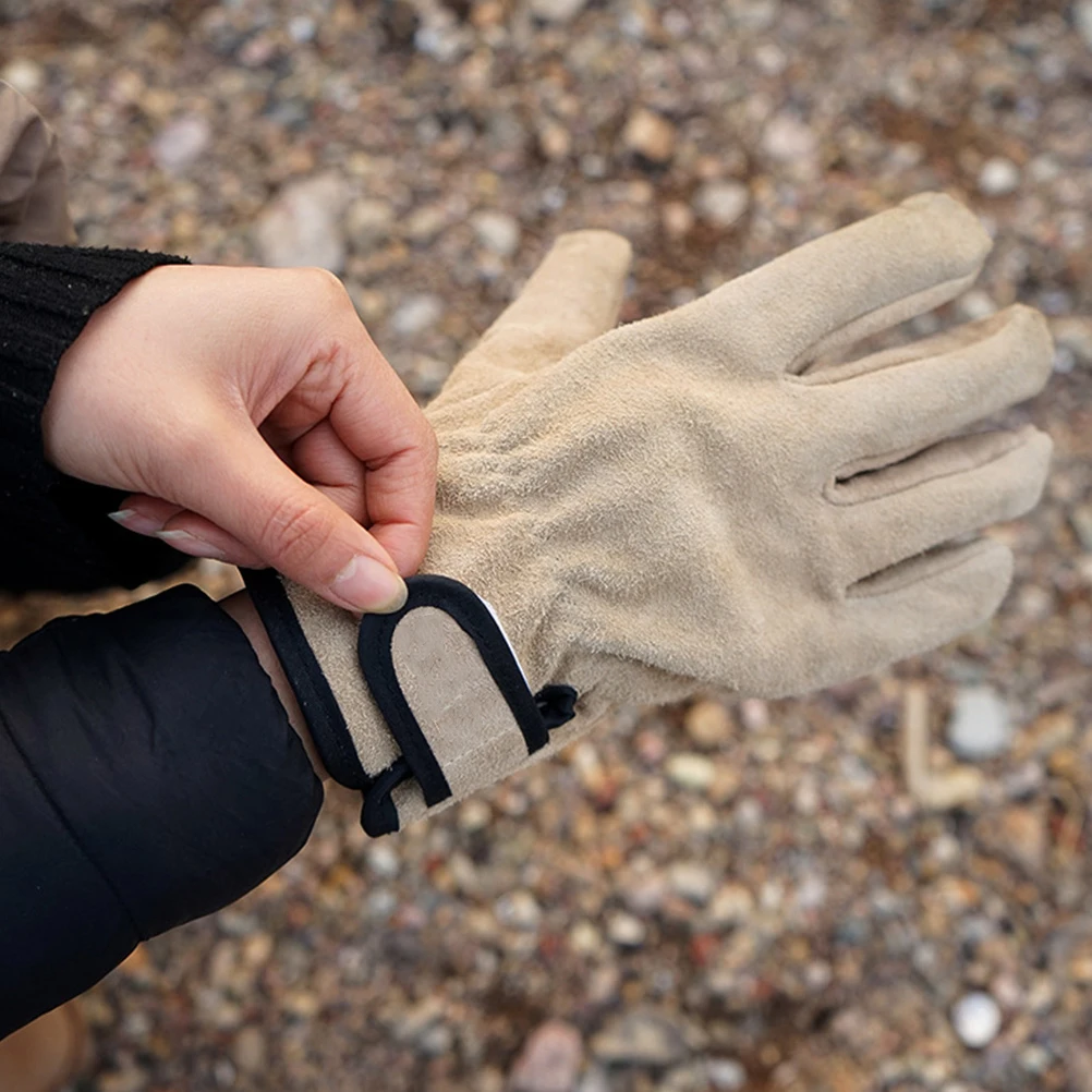 1 paio di guanti resistenti al calore per cucinare, grigliare, barbecue, cottura, campeggio, forno all'aperto, uso in giardino, protezione leggera