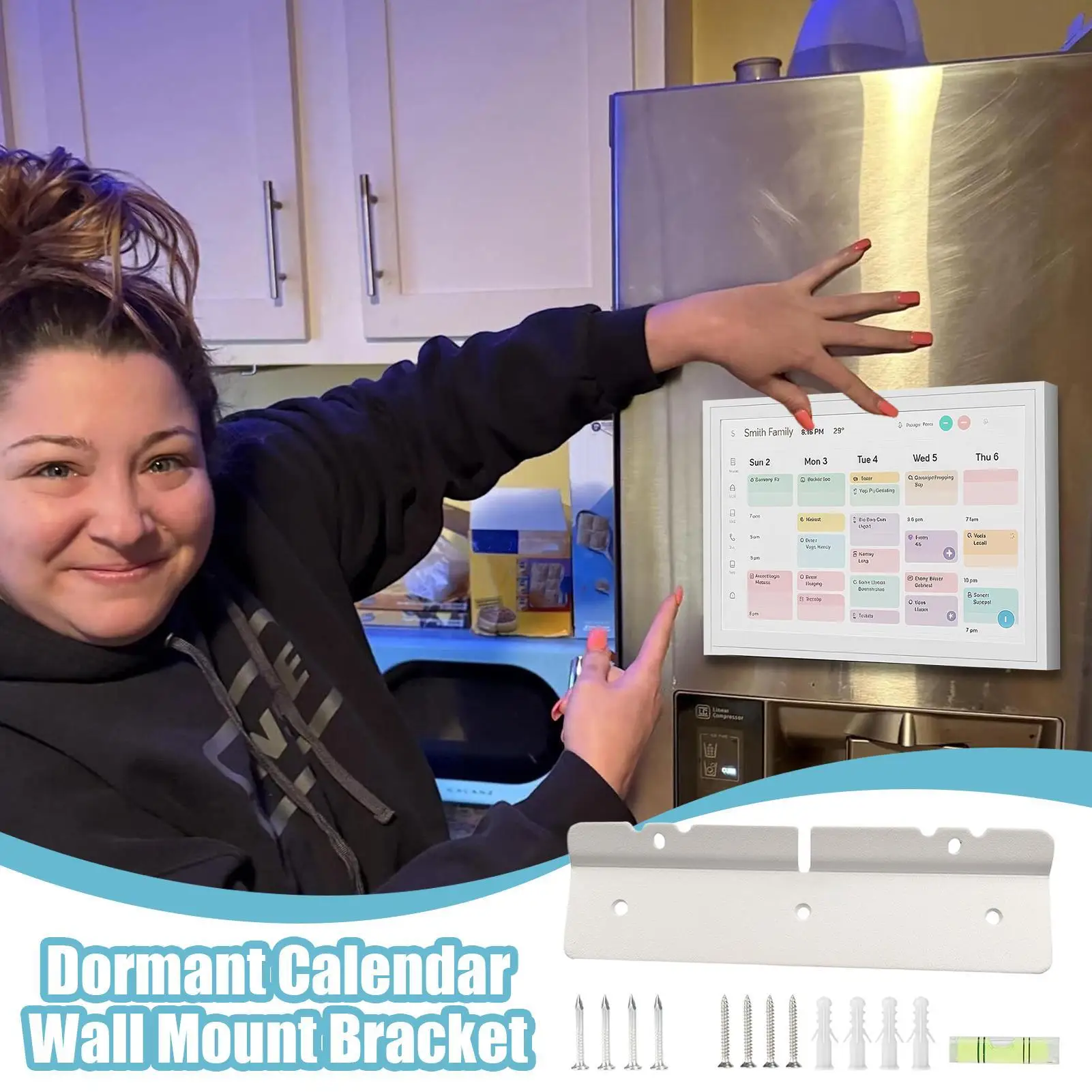 التقويم الرقمي جدار جبل الأجهزة التقويم الرقمي الثلاجة جبل قوس قابل للتعديل عرض حامل الرف لغرفة نوم المكتب