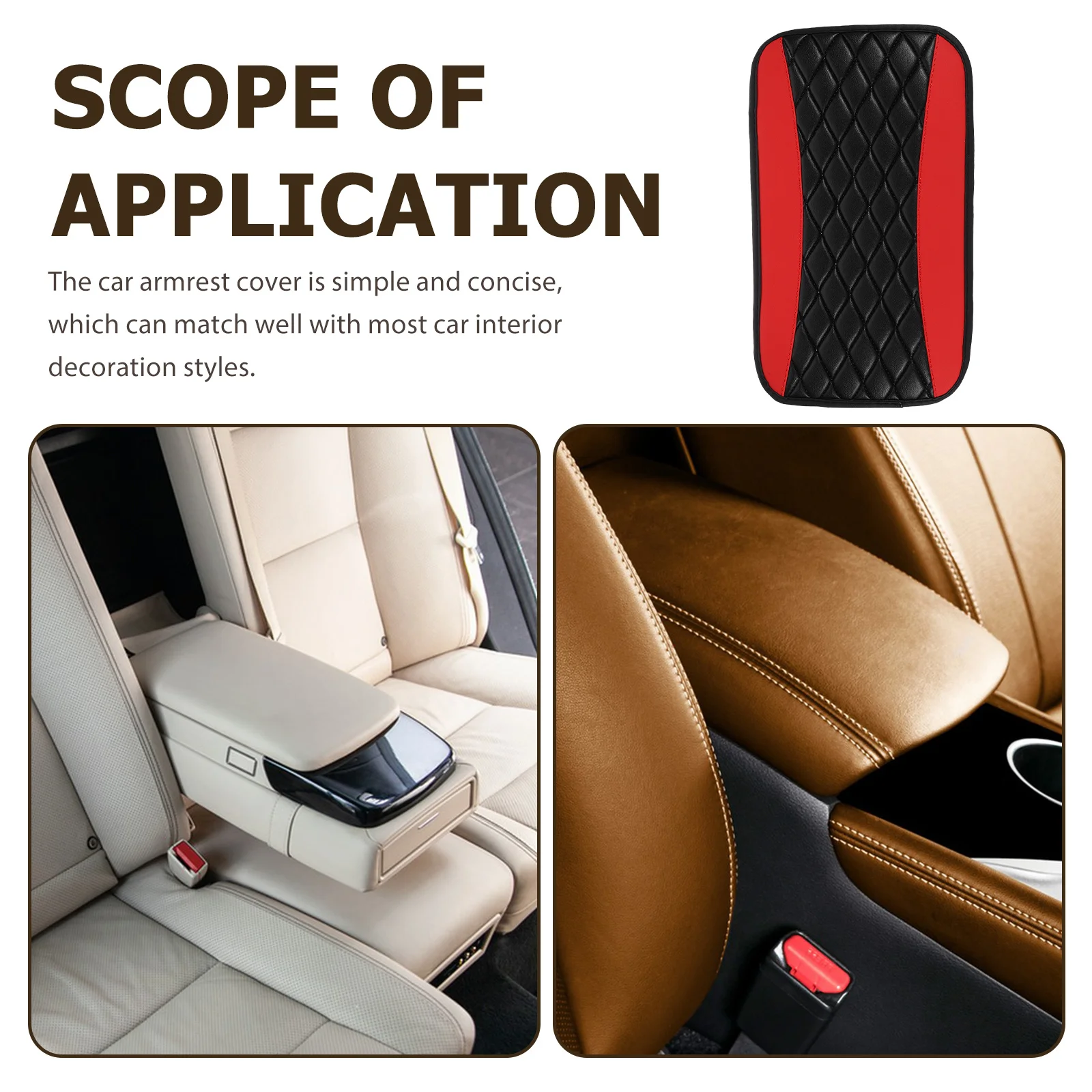 

PU Car Center Armrest Cover Anti-Slip Design Durable Comfortable Touch Practical Gift for Car Owners Armrest Pads