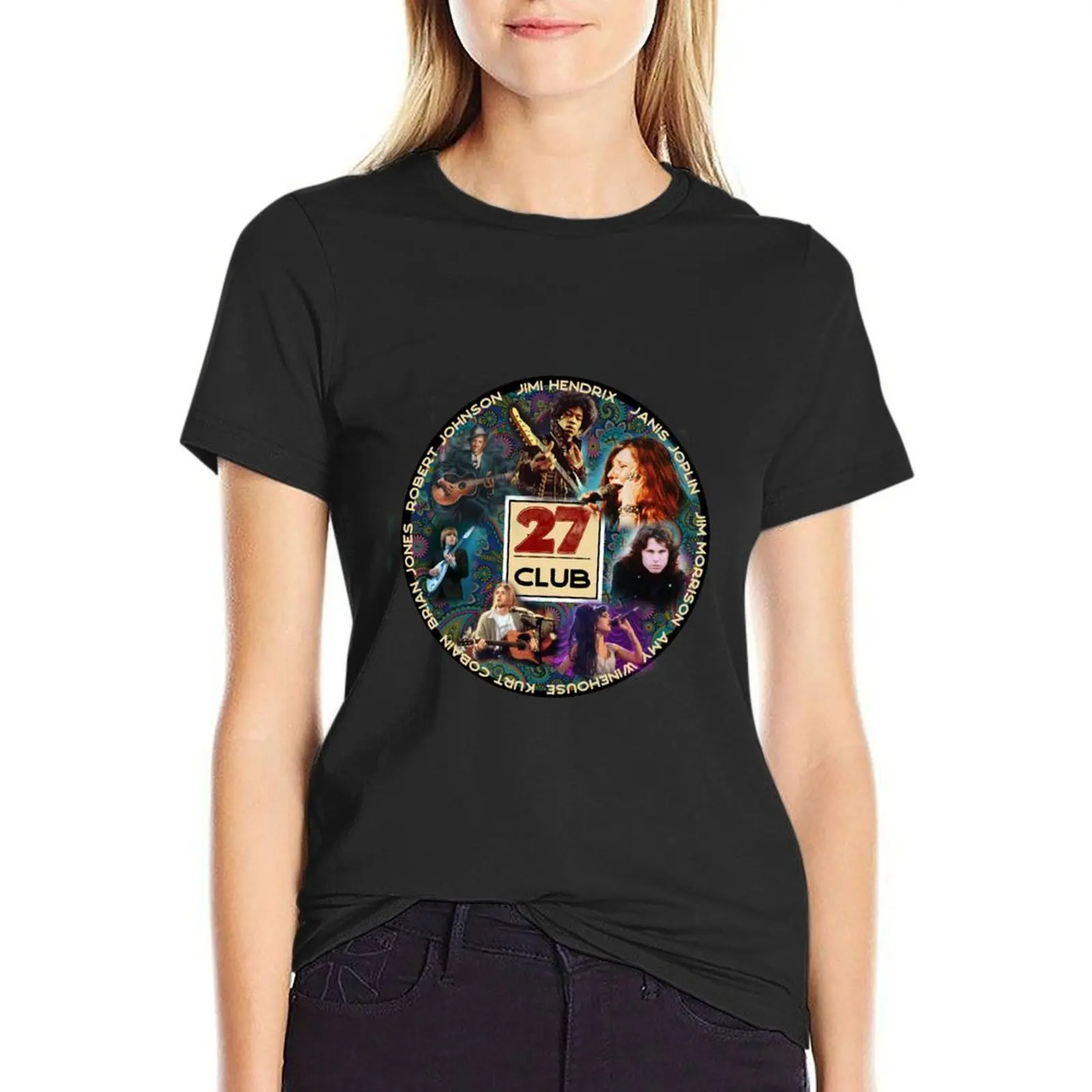 

27 Club - Musicians who died at the tender young age of 27 T-Shirt vintage clothes aesthetic clothes t-shirts for Women cotton