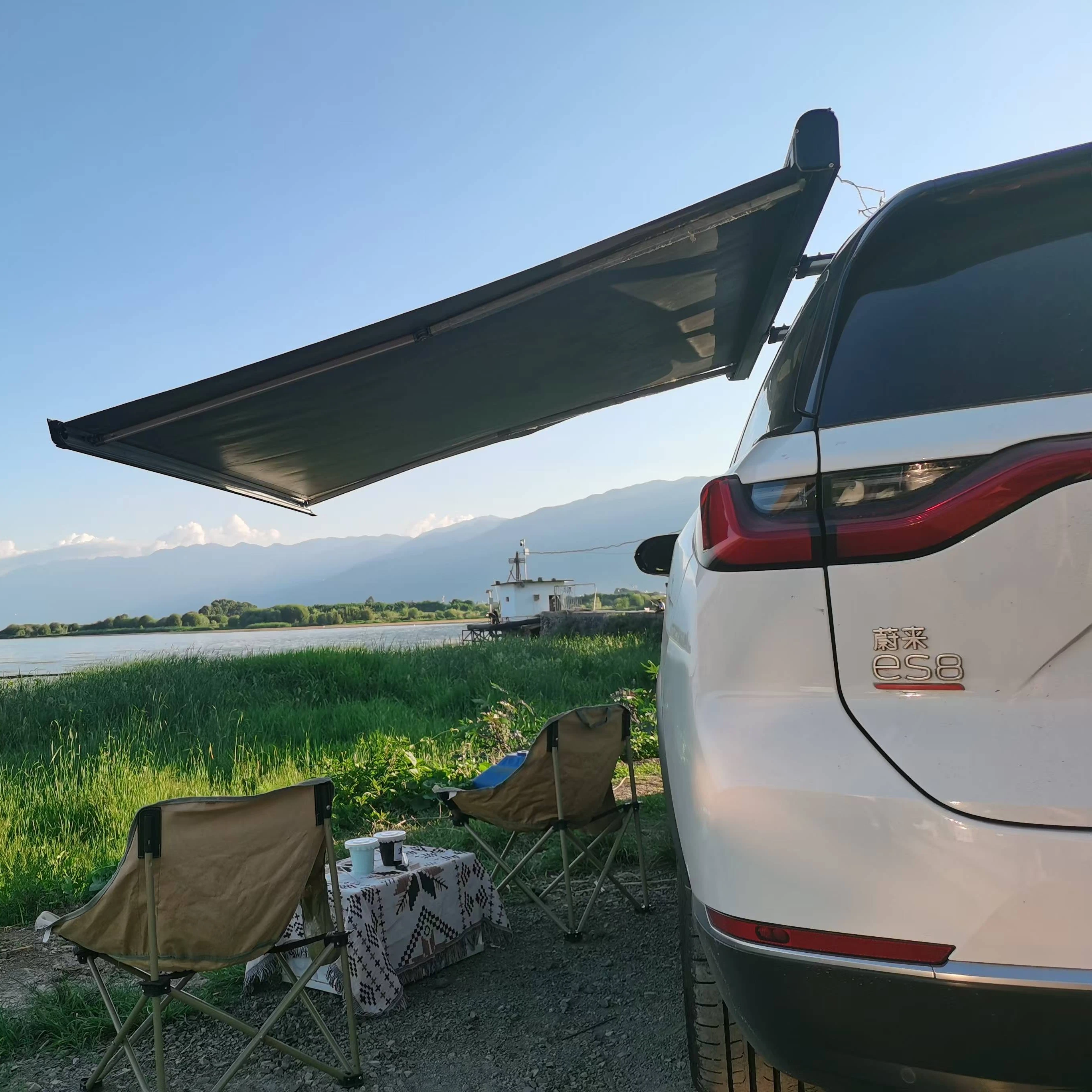 Elektrischer einziehbarer Wohnmobil-Sonnenschutz für Autos, Wohnmobile, Anhänger und Transporter – PVC-Markise für besseren Schatten und Schutz