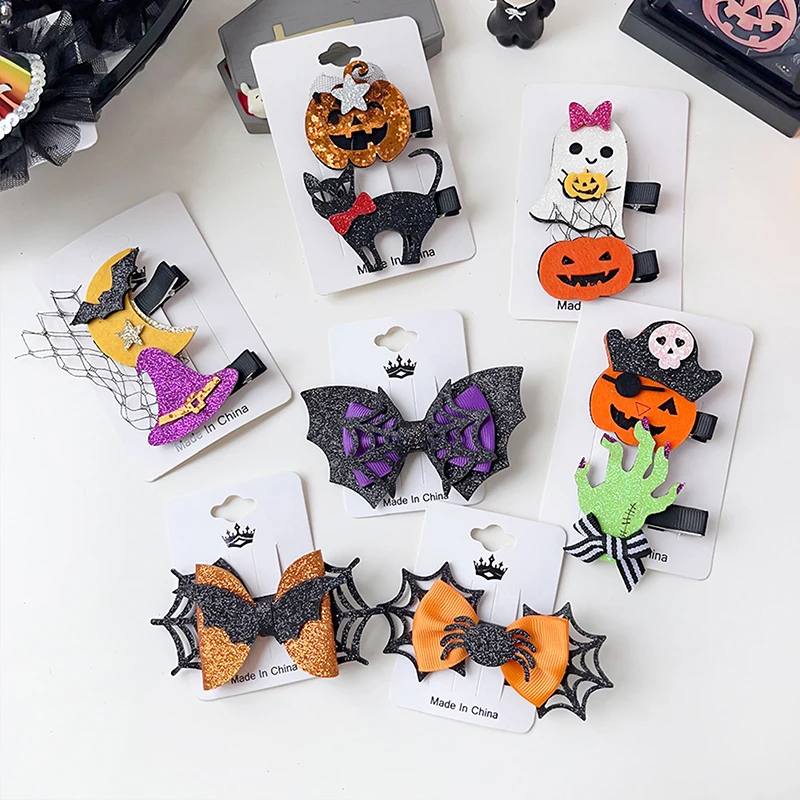 Halloween Hair Accessories Creative Funny Ghost Pumpkin Witch Hats Hair Clips For Women Girls Party Decoration Props Gifts