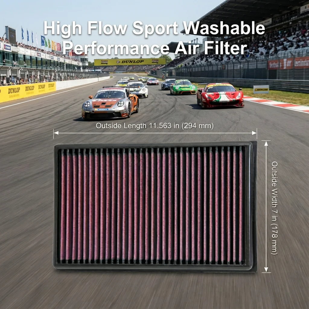 

Спортивный моющийся воздушный фильтр с высокой пропускной способностью для Volkswagen Golf GTI Jetta, Audi A3 A1 Q2 Q3 TTS, Seat Leon Cupra, Skoda Octavia 1.6 1.8 2.0