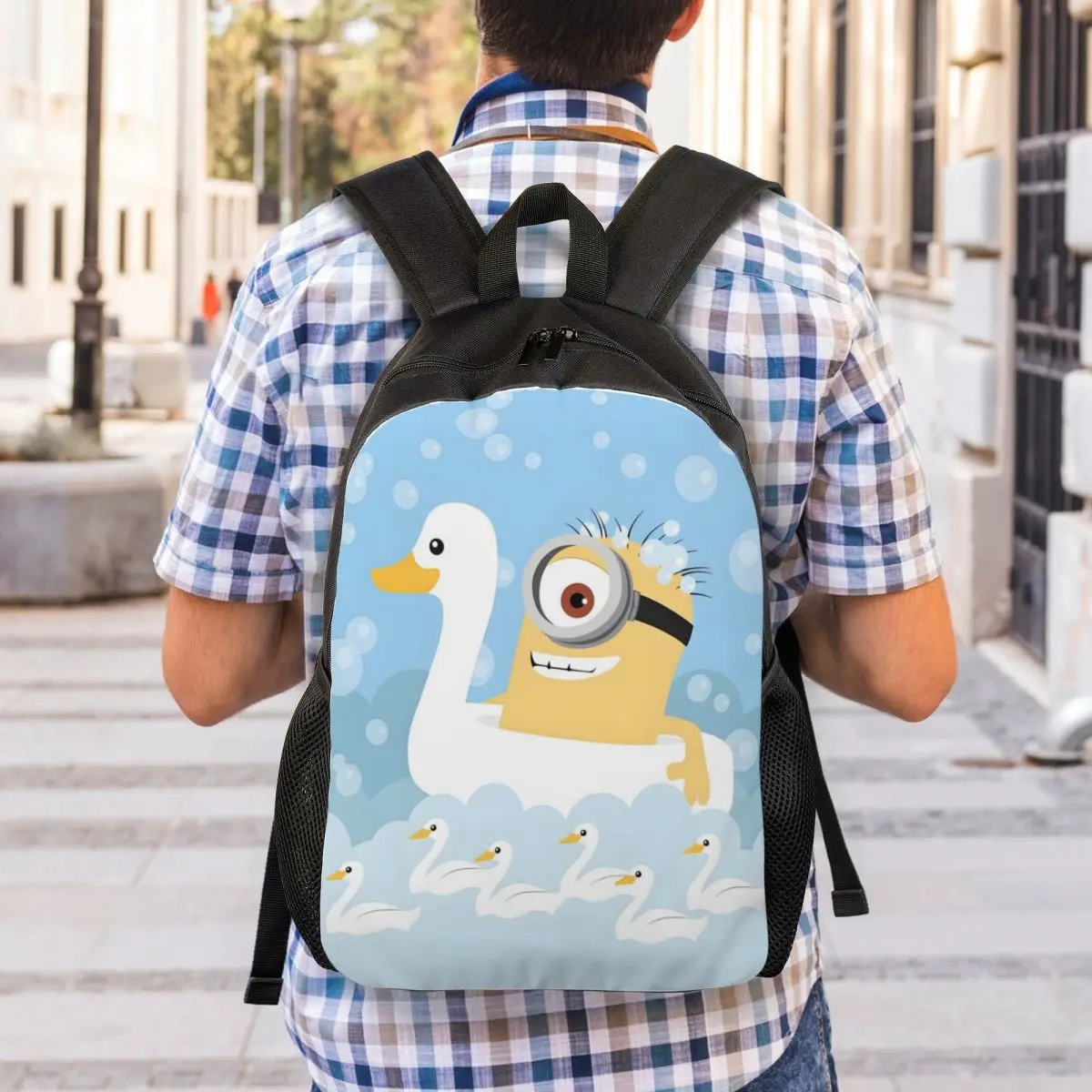 Aangepaste M-Minions rugzak dames heren mode boekentas voor College School komische cartoon tassen