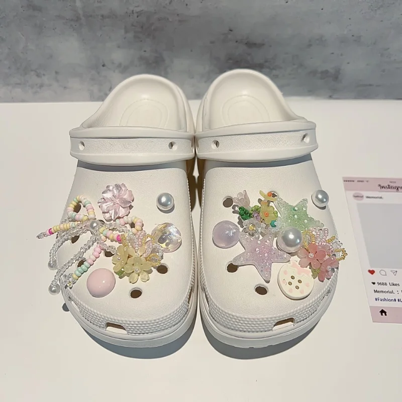New Summer Jibbitz Elegant  Artificial Faux Bead Shoe Accessories Diy Removable Shoe Charms Perfect Holiday Gift