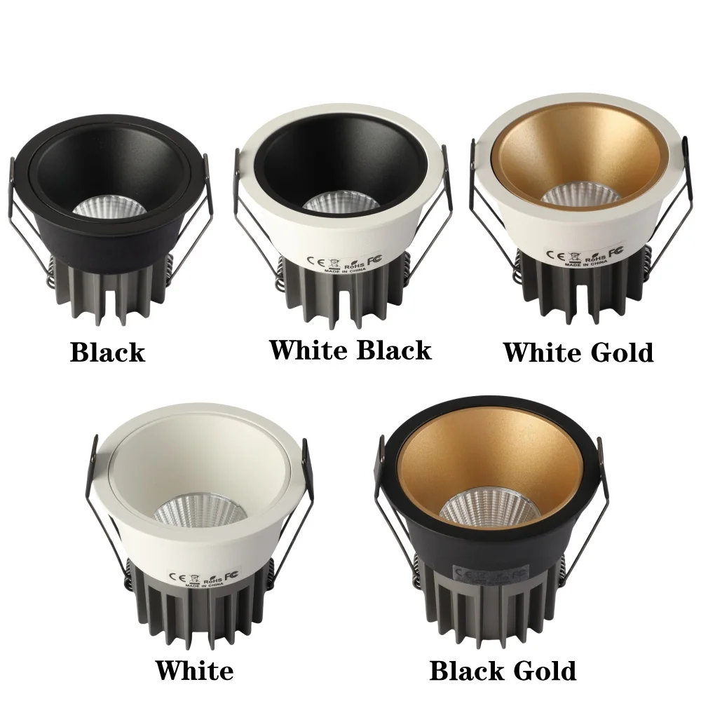 Dimmable Led Downlight Recessed Ceiling Lamp Spotlight Aluminum COB 110V 220V Home Office Store Spot led Hole 65/75/90mm image 4