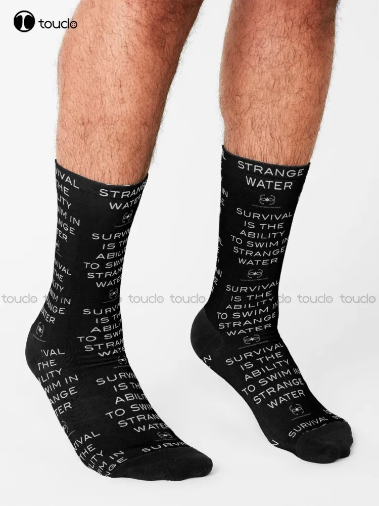 Survival Is The Ability To Swim In Strange Wate Socks Mens Work Socks 360° Digital Print Comfortable Girls Sports Christmas Gift