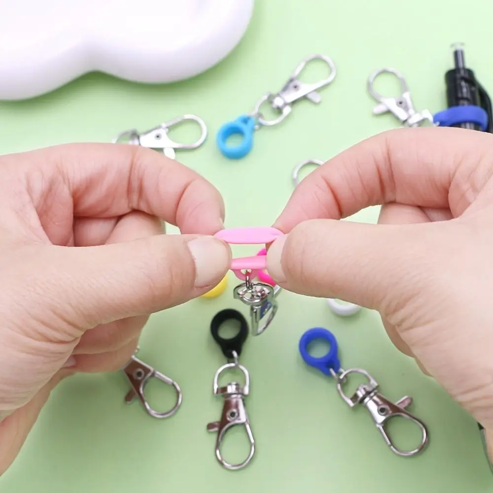 1/6/10PCS Silicone Lobster Clasp Pen Holder With Lobster Clasp Anti Lost Key Ring Pen Clip Multi-Color Nurse Badge Accessories