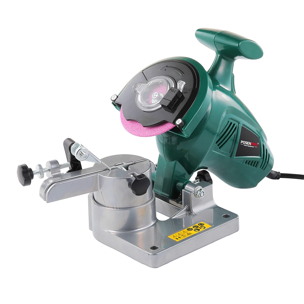 POSENPRO 250W Chain Saw Sharpener 100mm 4" Inches Power Electric Sharpener for Sharpening Saw Chains Portably Garden Tools