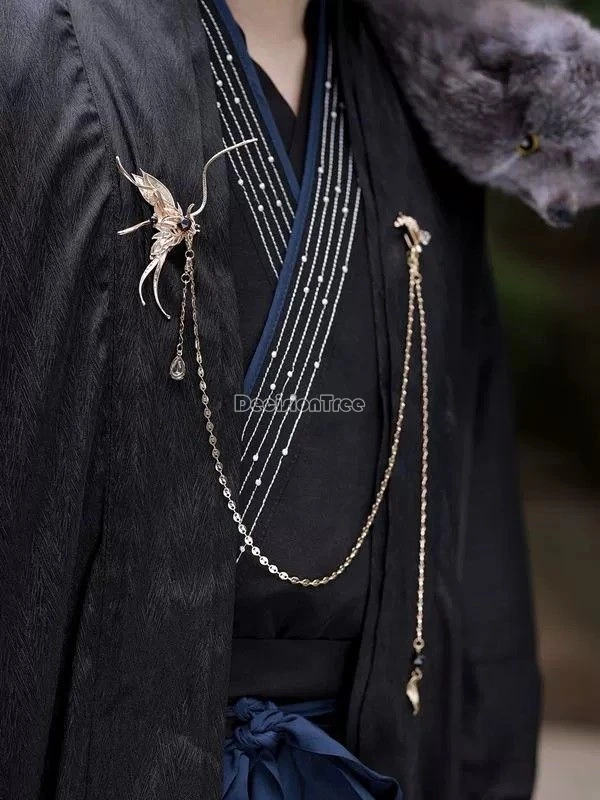 2025 nieuwe handgemaakte chinese verbeterde oude stijl hanfu kledingaccessoires retro klassieke broches ketting kwastjes accessoire