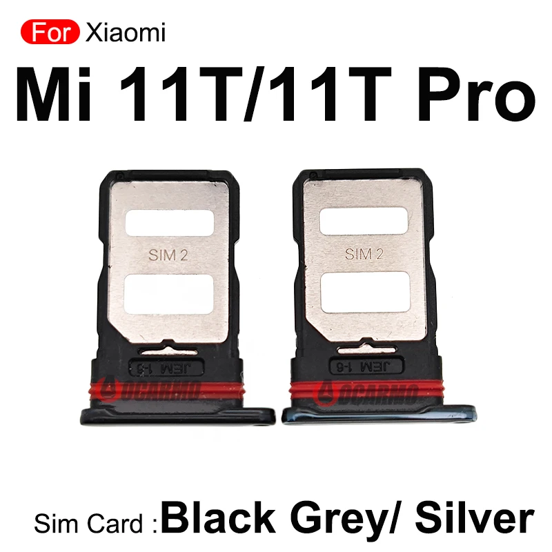 1ชิ้นสำหรับ Xiaomi 11T Mi 11tpro ถาดใส่ซิมการ์ดสีเทาอะไหล่ช่องใส่ซิมการ์ด