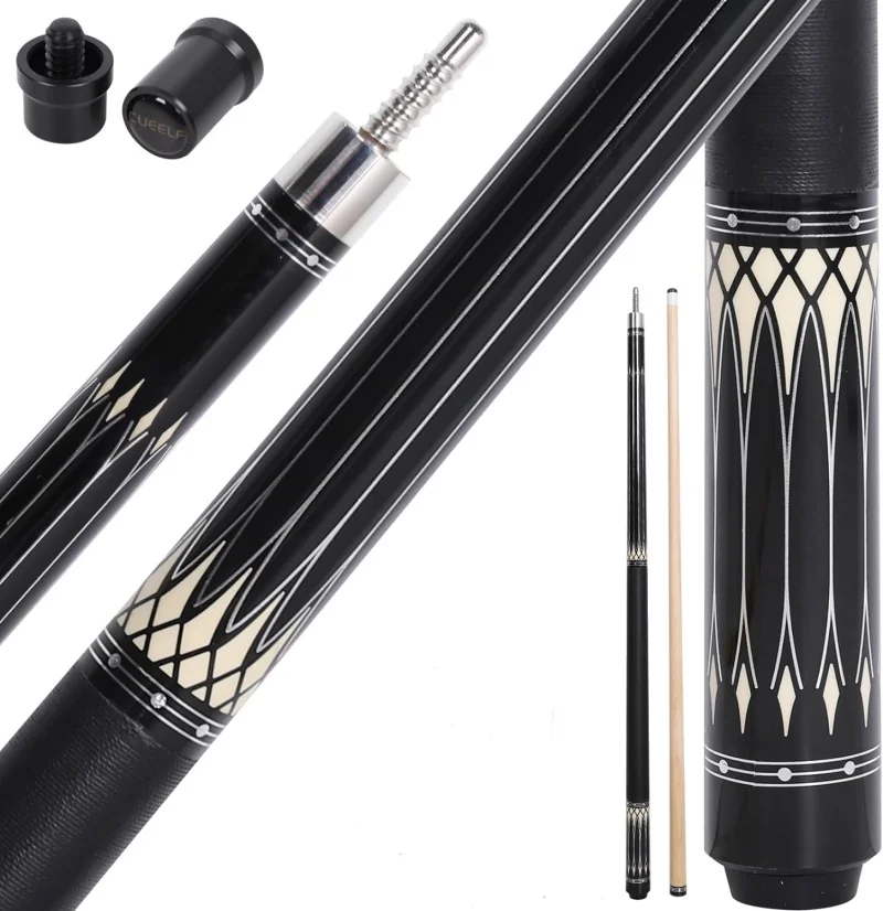 

Professional Linen Grip 2-Pieces Pool Cue Stick 58 Inch Sticker BIlliard Pool Cue