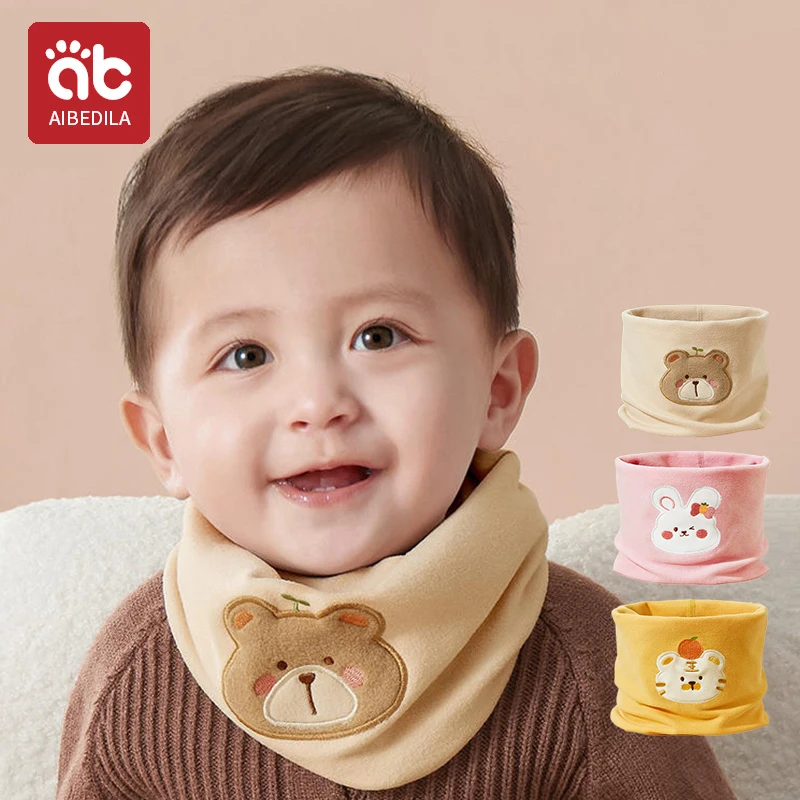 AIBEDILA Cotton Baby Scarf Autumn Spring Children Scarf Boy Girl Scarf Kids Child Neck O Ring Scarves Collar Warm Neckerchief