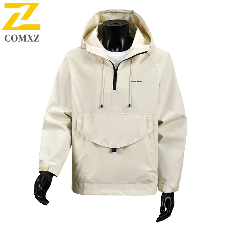 Brand Waterproof Men's Jacket 2025 Autumn Luxury Casual Sports Windproof Big Pocket Hoodies Coat Outdoor Jogger Camping Overcoat