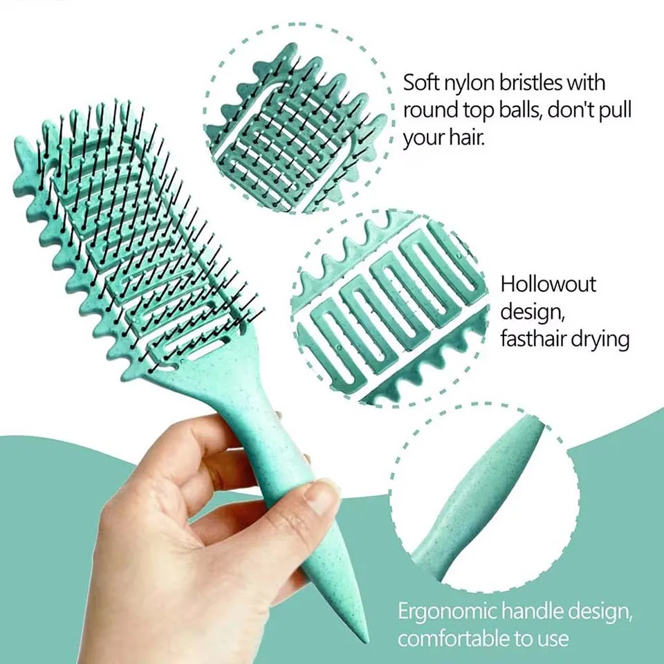 Curl Define Styling Brush Hollow Out Detangling Hair Brush Tangled Wet Curly Hair Comb Shaping Curls Barber Hairdressing Tools