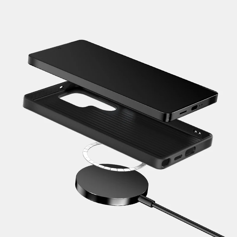 Casing Ponsel Anti Benturan dengan Pengisian Daya Nirkabel Magnetik Magsafe Untuk Samsung S25 Ultra Edge S24 Ultra Plus FE, Bahan PC Keras + TPU Lunak