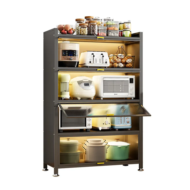 

Kitchen shelves Floor-to-ceiling multi-layer dust-proof storage cabinets Household multi-functional cupboards Side cabinets