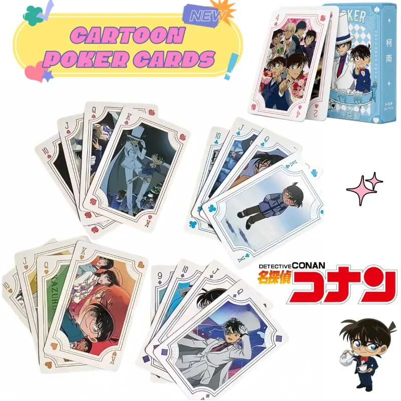 

54Pcs Detective Conan Anime Character Exquisite Photo Cards Limited Edition Poker Cards, Birthday Gift for Leisure Entertainment