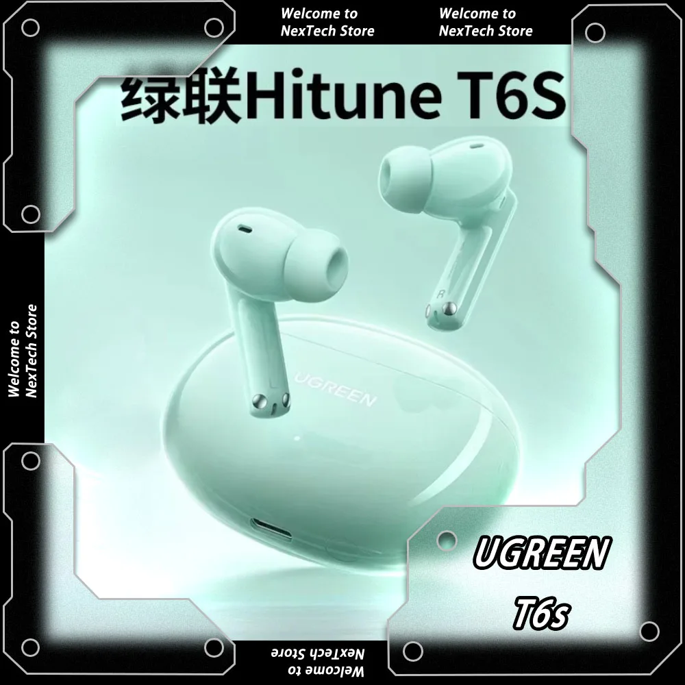 

UGREEN T6s Wireless Bluetooth Earphone TWS ANC Earphone Hybrid Active Noise Cancelling In Ear Earbuds Hi-Res Audio LDAC Custom