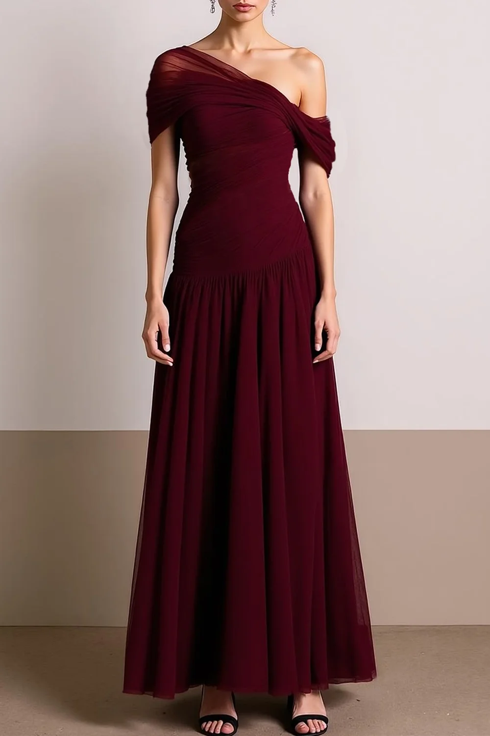 High Quality Customized One Shoulder Ankle Length Backless Off Shoulder A-line Kate Middleton Dress Vestidos De Gala Robe Satin view 2