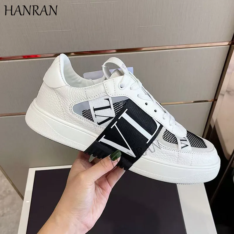 2024 New Shoes For Men And Women High Quality Leather Lace-Up Casual Flat Couple Sports Shoes Fashion