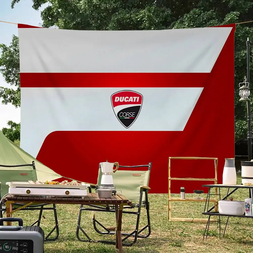 Motorcycle LOGO D-Ducati Printed Large Flag Art Science Fiction Room Home Decor Decor Banner