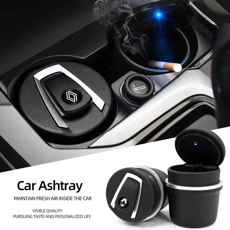 Posacenere per auto LED Portatile Fumo Ceneri Portabicchieri Per Renault Clio Koleos Kadjar Megane Espace QM6 Captur Scenic Latitude Austral
