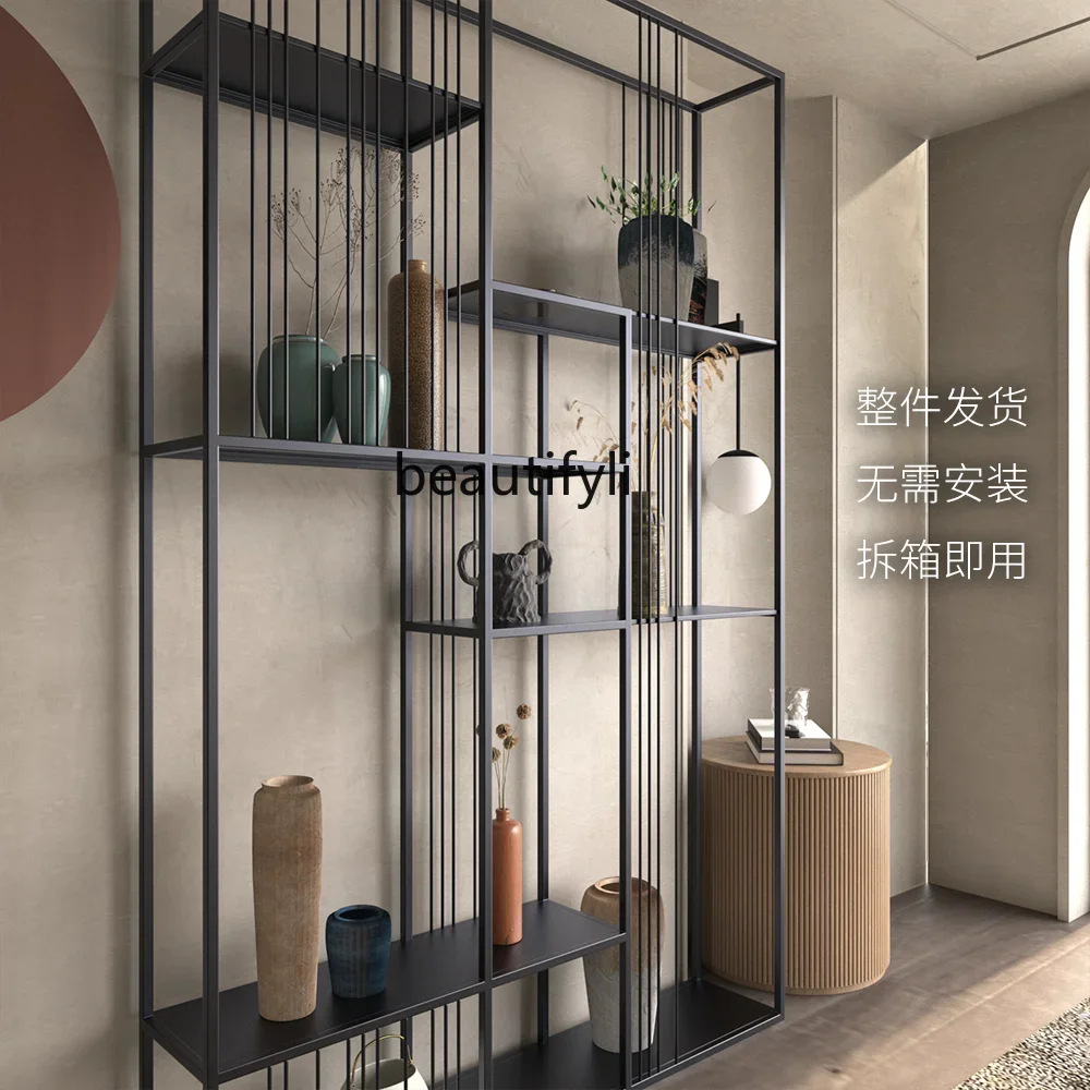 

Yh Nordic creative floor bookshelf wrought iron shelf multi-layer storage shelf living room study
