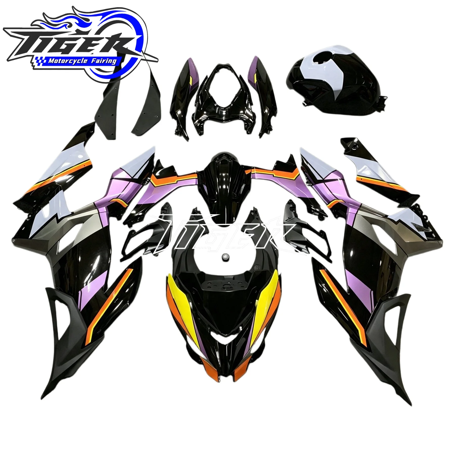 For Kawasaki NINJA 400 EX400 2018 - 2024 Motorcycle Full Fairing Kit ABS Injection Plastics Black For NINJA400 Bodywork Cowling