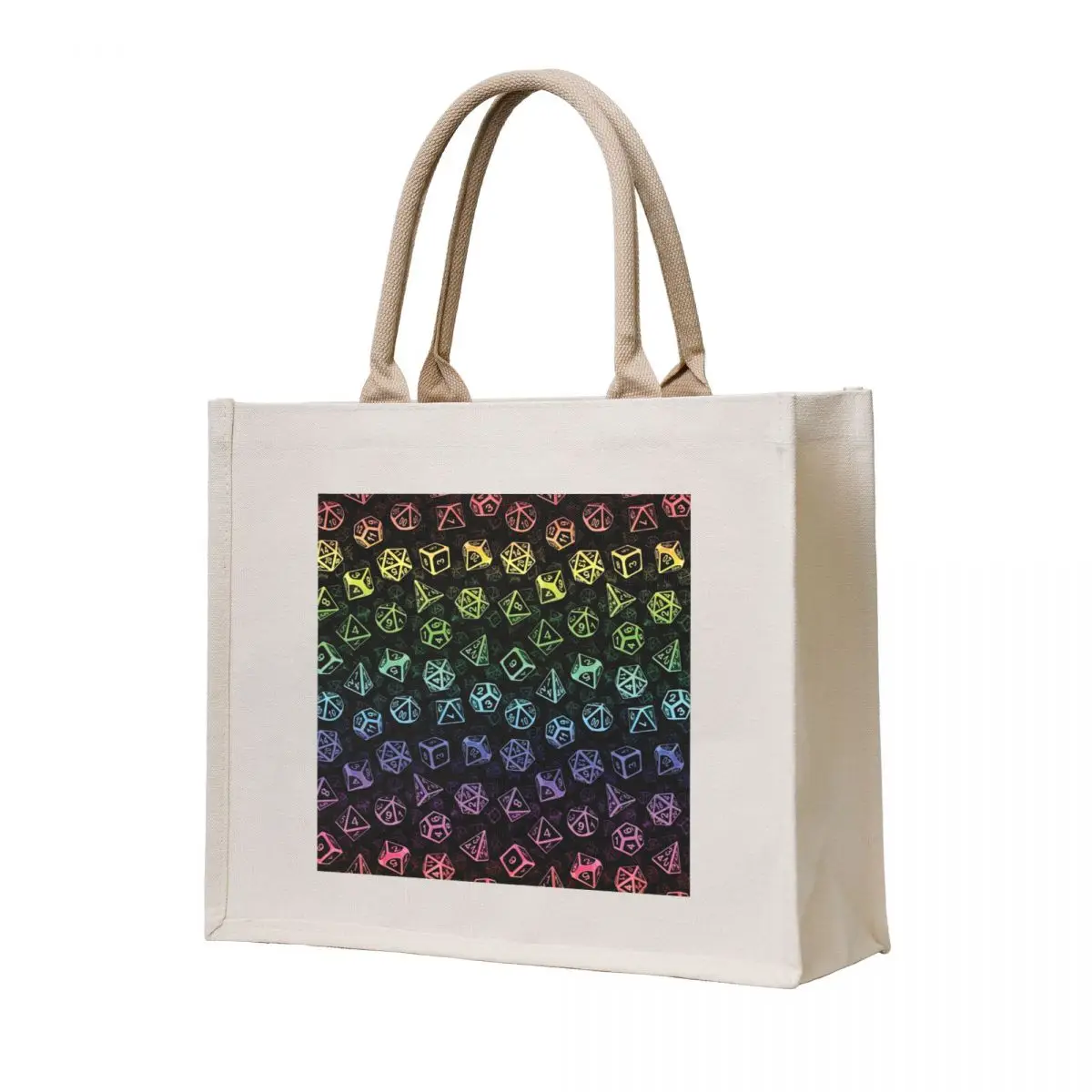 

D20 Dice Set Pattern (Rainbow) Tote Bag tote bags cloth bags shopper bag women canvas ecological bags cloth bag woman