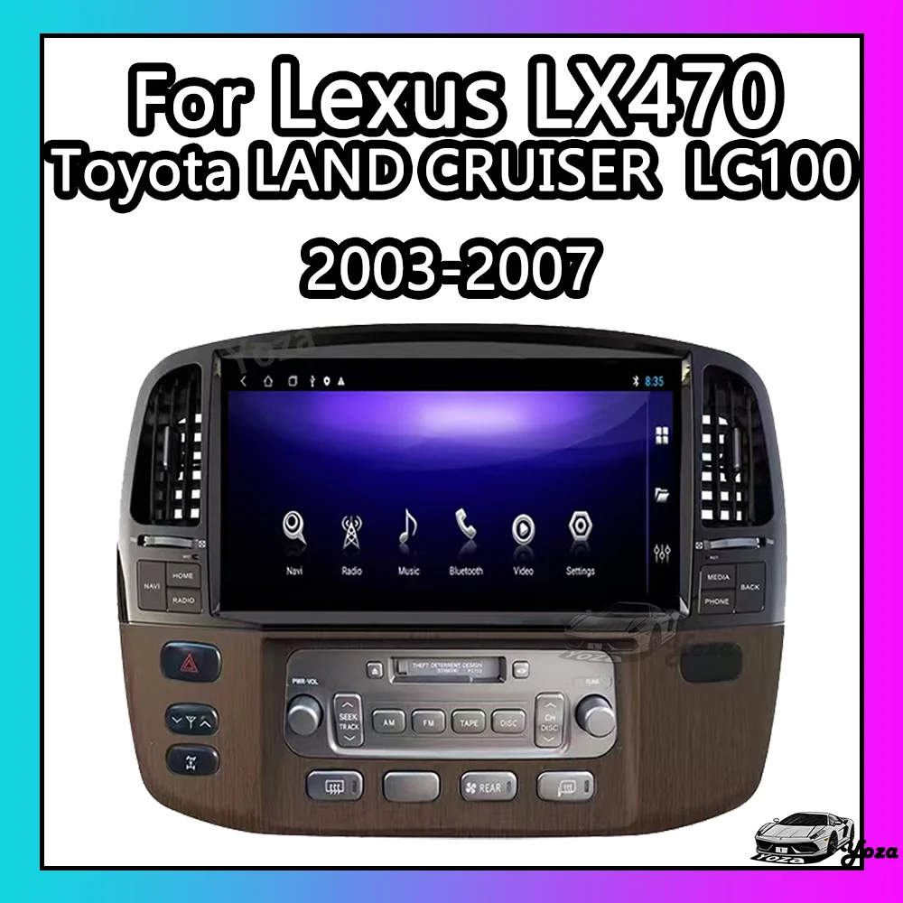 

Yoza Carplay Car Radio For Toyota Land Cruiser 100 LC100 Lexus LX470 2003-2007 Android11 Touch Screen Multimedia Navigation 4G