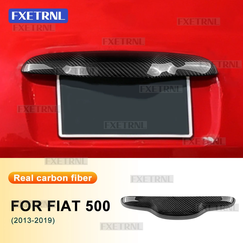 For Fiat 500 US Version 2013 2014 2015 2016 2017 2018 2019 Trunk Release Button Cover Trim Real Hard Carbon Fiber Accessories