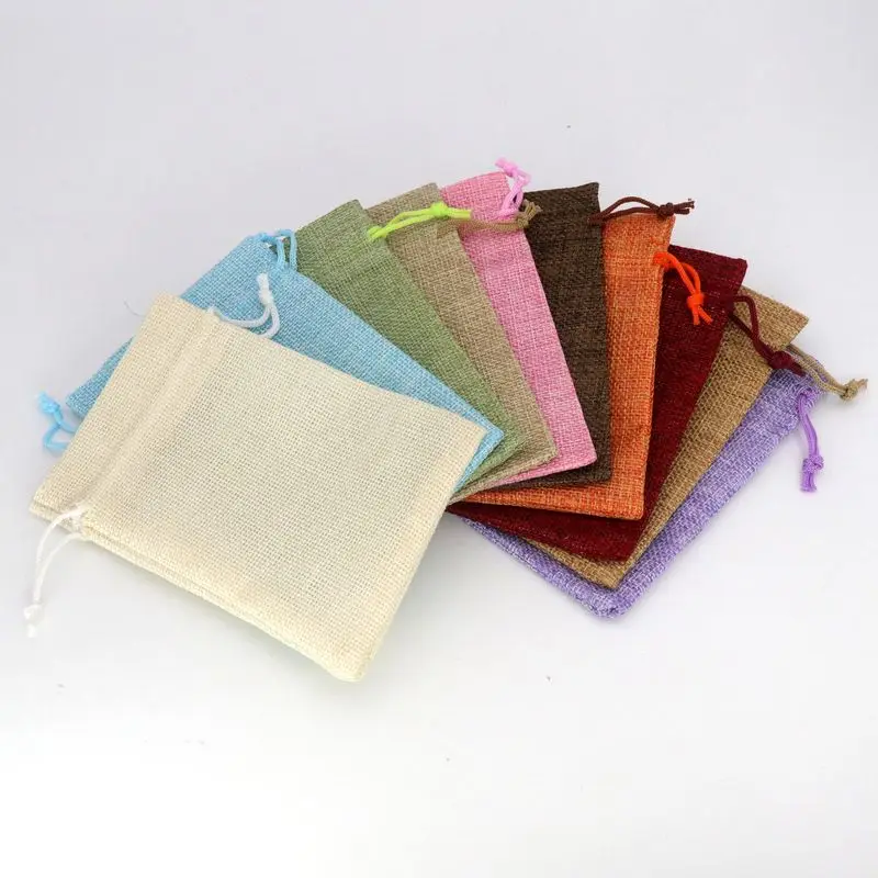 5Pcs/lot Jewelry Pouches Gift Bag and Packaging Fabric Drawstring Pouches For Jewelry Finding Wedding Engagement DIY Accessories