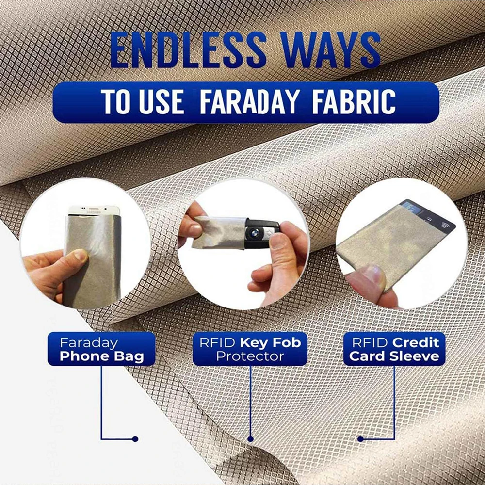 Faraday-Stoffset EMI RFID-Abschirmungsblock WiFi/RF Anti-Strahlung Militärqualität und Strahlenschutz für DIY Faraday-Taschen – Detail 4