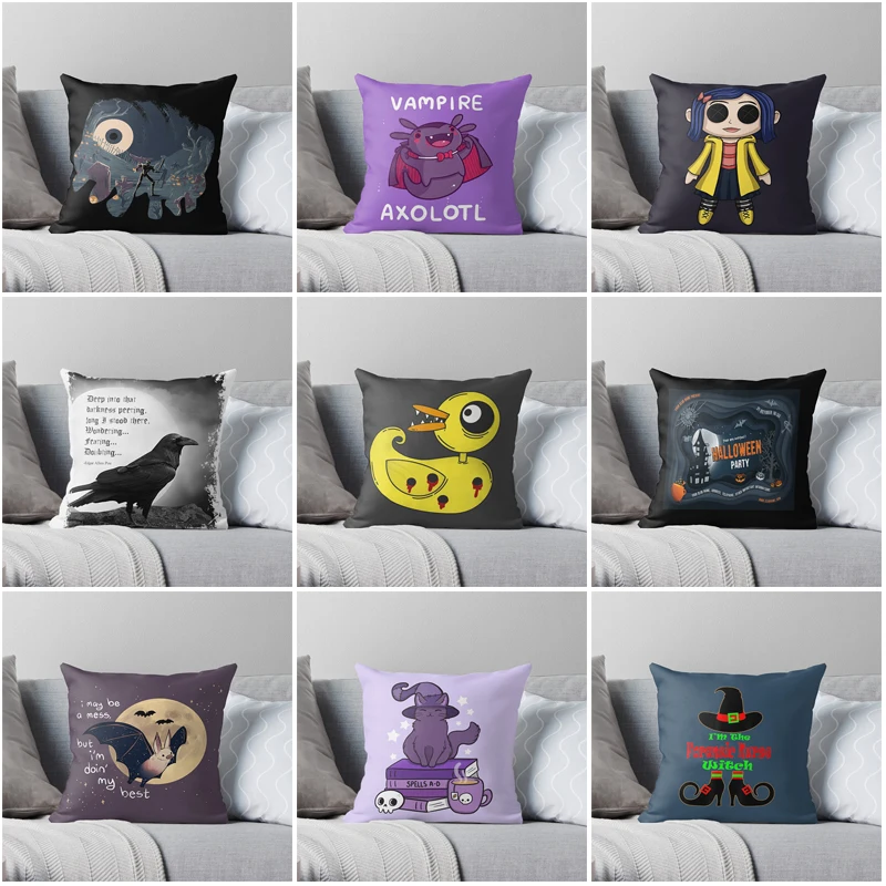 Decorative Home pillow case Cushion covers 60x60cm Modern Living Room sofa bed halloween pumpkin 45*45 fall 50*50 fear Skeleton