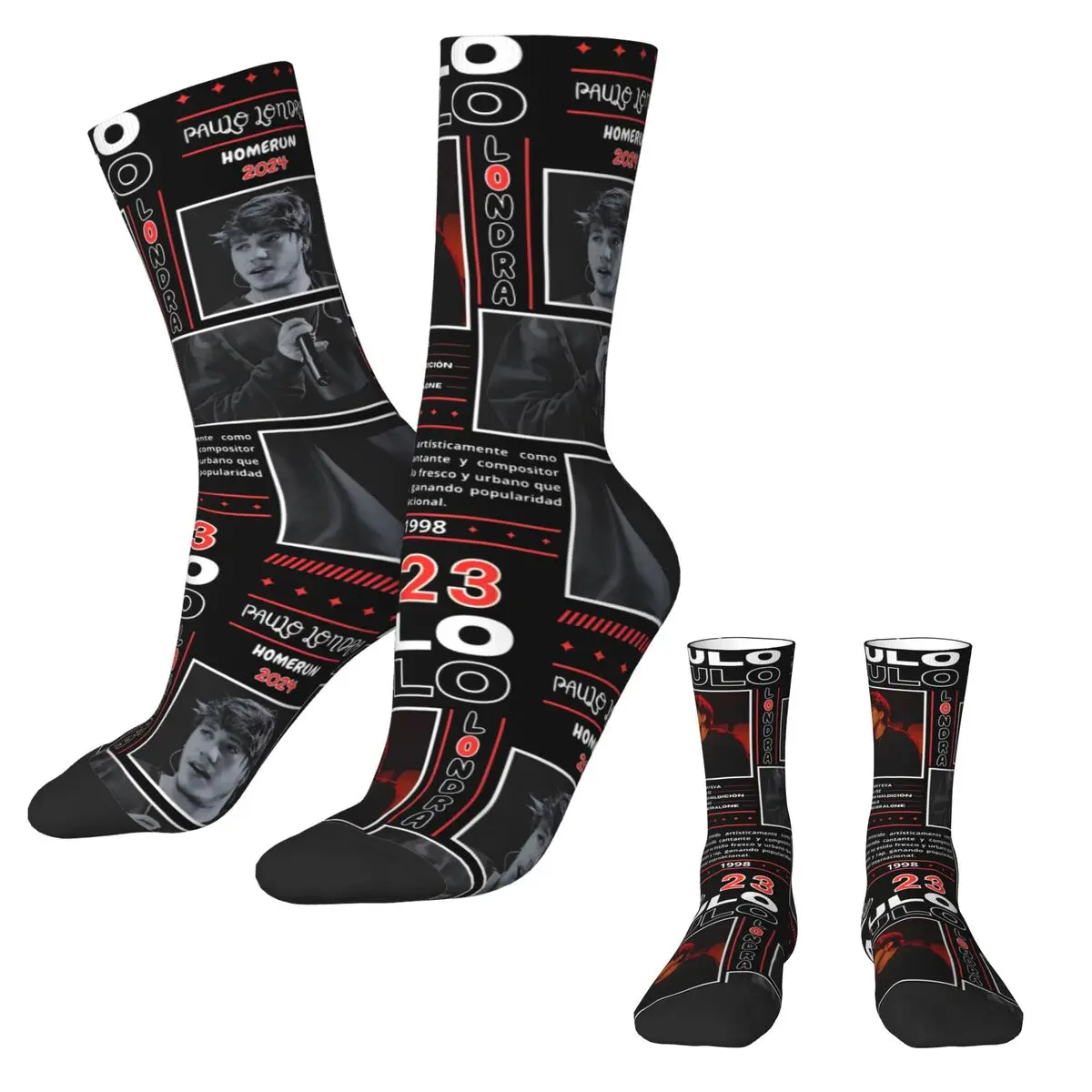 

Paulo Londra-bayingimg Stockings Graphic Trendy Socks Spring Anti Skid Socks Unisex Men Cycling Medium Soft Socks