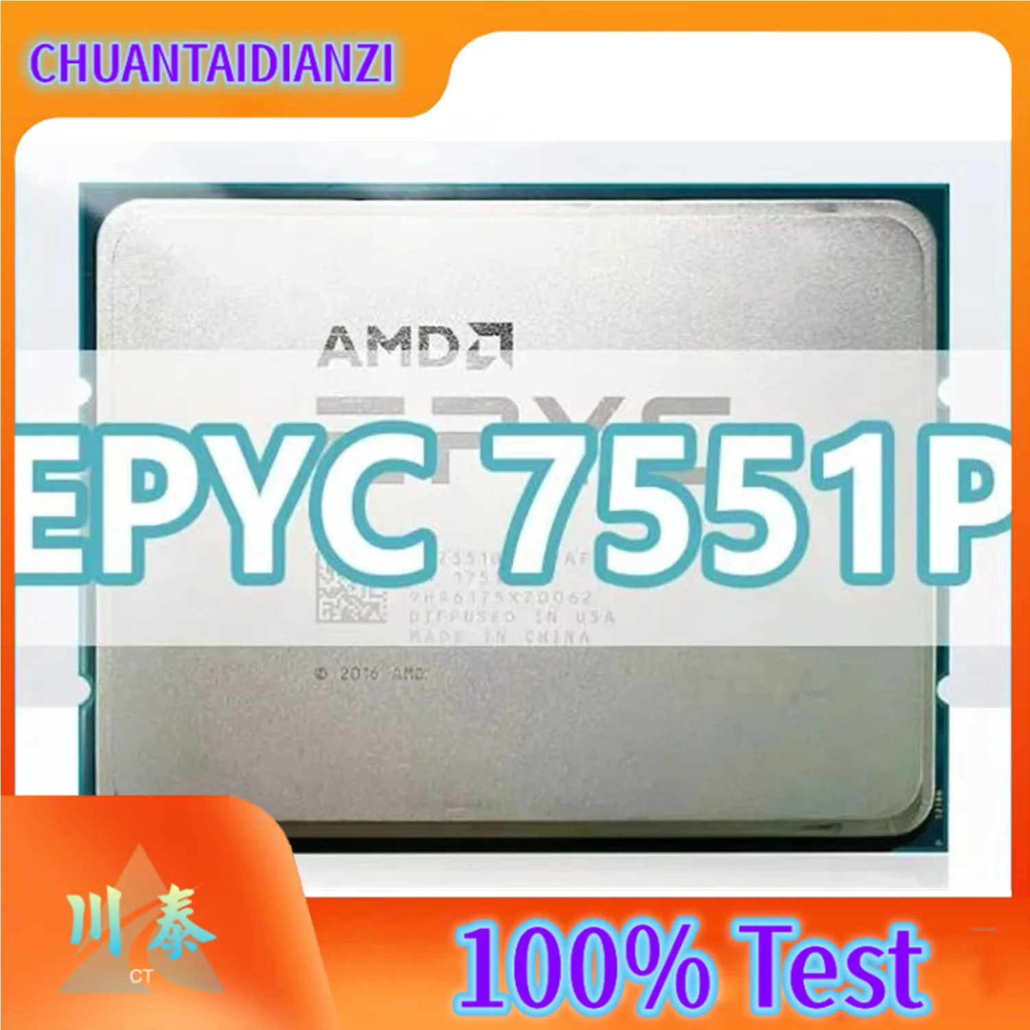 

EPYC 7551P CPU 7nm 32 Cores 64 Threads 2.0GHz 64MB 180W processor Socket SP3 For H11SSL-i Mainboard Server 7551P