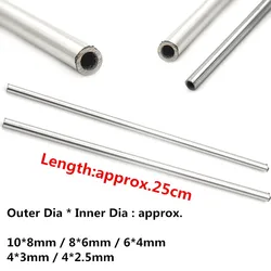 1pcs Sale 250mm 304 Seamless Stainless Steel Capillary Tube 10mm 8mm / 8mm 6mm / 4mm 3mm / 6mm 4mm / 4mm 2.5mm Silver