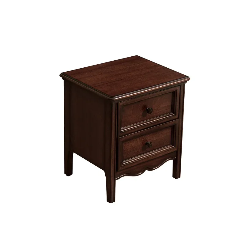 French Bedside Table All Solid Wood Vintage Single Drawer with Shelf Mahogany Classic Master Bedroom Bedside Cabinet