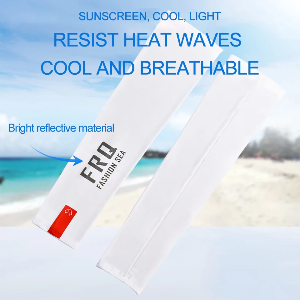 1Pair Arm Sleeves UPF50+ Running Fishing Sunscreen Arm Support Cool Feeling Breathable Ice Silk Cycling Oversleeve Men Women